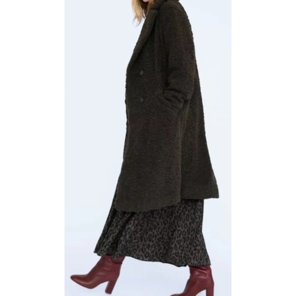Zara Dark Brown Teddy Jacket - Picture 1 of 10